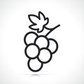 Bunch grapes thin line icon Royalty Free Stock Photo