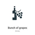 Bunch of grapes vector icon on white background. Flat vector bunch of grapes icon symbol sign from modern drinks collection for