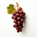 Minimal Retouched Sculpted Purple Grapes With Leaf