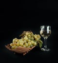 Bunch of grapes and wine Royalty Free Stock Photo