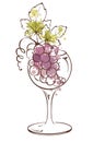 Bunch of grapes in wineglass
