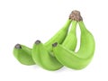 Bunch of green bananas isolated on white background Royalty Free Stock Photo