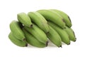 Bunch of green bananas isolated on white background Royalty Free Stock Photo
