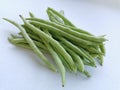 Bunch of green beans isolated on white background. Selective focus. Royalty Free Stock Photo