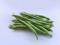 Bunch of green beans on white background. Royalty Free Stock Photo