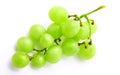 Bunch of green grapes isolated on white Royalty Free Stock Photo