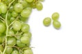 Bunch of green grapes isolated white background with copy space. Royalty Free Stock Photo