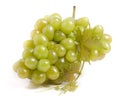 Bunch of green grapes with leaf isolated on white background Royalty Free Stock Photo