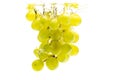 Bunch of green grapes sinking into crystal clear water