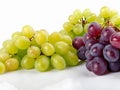 Bunch of green and purple grapes isolated on a white background Royalty Free Stock Photo