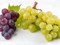 Bunch of green and purple grapes isolated on a white background Royalty Free Stock Photo