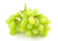 Bunch of green grapes on white Royalty Free Stock Photo