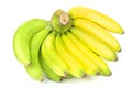 Bunch of Gros Michel banana  isolated white background Royalty Free Stock Photo