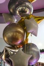 Bunch of helium inflatable balloons at the party Royalty Free Stock Photo