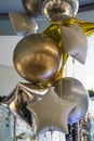 Bunch of helium inflatable balloons at the party Royalty Free Stock Photo