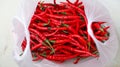 Hot curly red chilies Royalty Free Stock Photo