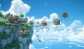 Photo of floating houses in the sky