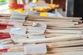 Bunch of incense sticks for buddhist temple offertory Royalty Free Stock Photo