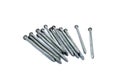 Bunch of 4 inch galvanised nails with flat heads for building, woodwork and construction industry
