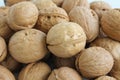 A bunch of inshell walnuts close-up Royalty Free Stock Photo