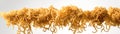 A Bunch Of Instant Noodles Flying In The Airon White Background Wde Panoramic. Generative AI