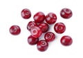 Bunch of juicy cherries on background, top view Royalty Free Stock Photo