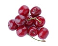 Bunch of juicy cherries on white background Royalty Free Stock Photo