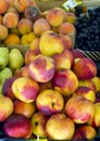 A bunch of juicy ripe peaches in an oriental bazaar Royalty Free Stock Photo