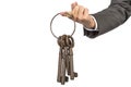 Bunch of keys hand Royalty Free Stock Photo