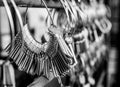 Bunch of keys at a locksmith shop Royalty Free Stock Photo