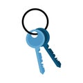 Bunch of keys semi flat color vector object Royalty Free Stock Photo