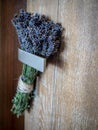 Bunch of lavenders with message on door handle