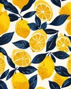 Bunch of Lemons With Leaves on White Background