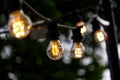 a bunch of Light bulbs hanging Royalty Free Stock Photo