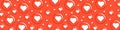 Bunch of like and appreciate heart emoji icons on a red background. Modern social media cover. Vector EPS 10 Royalty Free Stock Photo