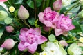 Bunch of lotus flowers wedding decoration Royalty Free Stock Photo