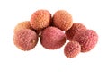 Bunch Of Lychees On White Background