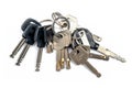 Bunch of Many Keys Lies on an iSolated White Background Royalty Free Stock Photo