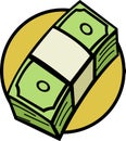 Bunch of money bills vector illustration