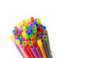 Bunch of multi colored plastic straws Royalty Free Stock Photo