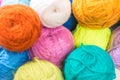 Bunch of multi-colored woolen threads