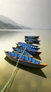 Amazing view,bunch of Nepal Boats Royalty Free Stock Photo