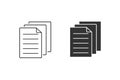 Bunch of notes or stack of documents line art vector icon set for apps and websites Royalty Free Stock Photo