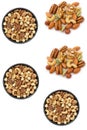 Variety of nuts on white background Royalty Free Stock Photo