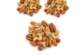 Variety of nuts on white background Royalty Free Stock Photo