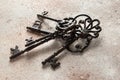 Bunch of old cast-iron keys Royalty Free Stock Photo