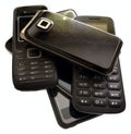 Bunch of old cell phones Royalty Free Stock Photo