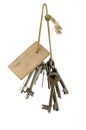 Bunch of old keys hanging Royalty Free Stock Photo