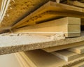 A bunch of old MDF of poor quality Royalty Free Stock Photo