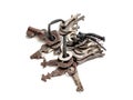 Bunch of old, partially rusted keys from lost locks